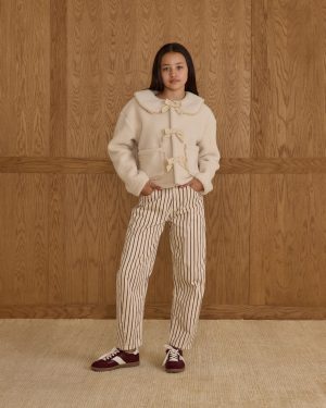 Shearling Collared Coat || Natural