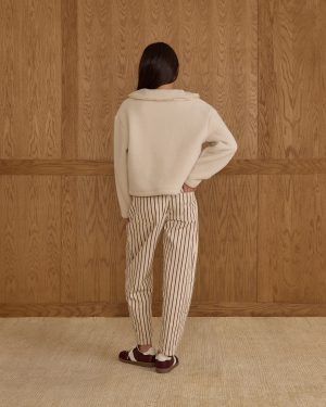 Shearling Collared Coat || Natural