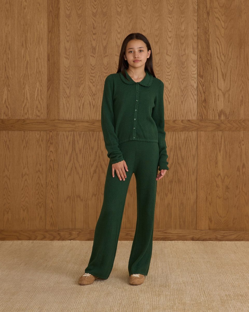 Knit Wide Leg Pant || Green