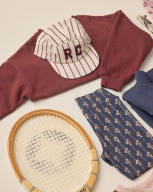 Skater Hat || Burgundy Pinstripe