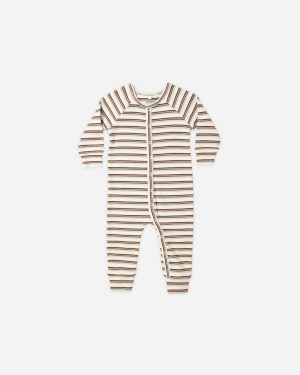 Organic Long John Pajamas || Holiday Stripe