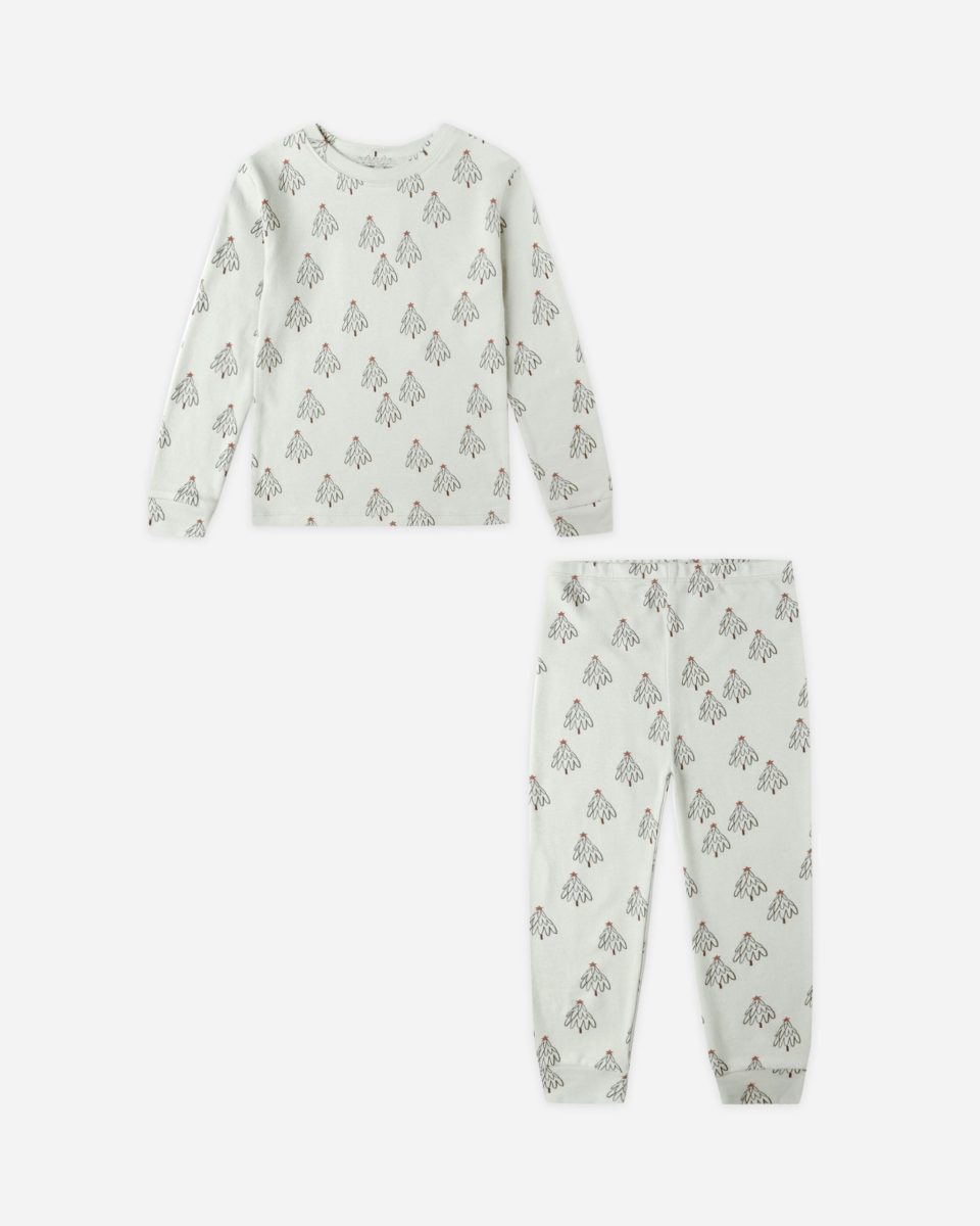 Organic Long Sleeve Pajama Set || Trees