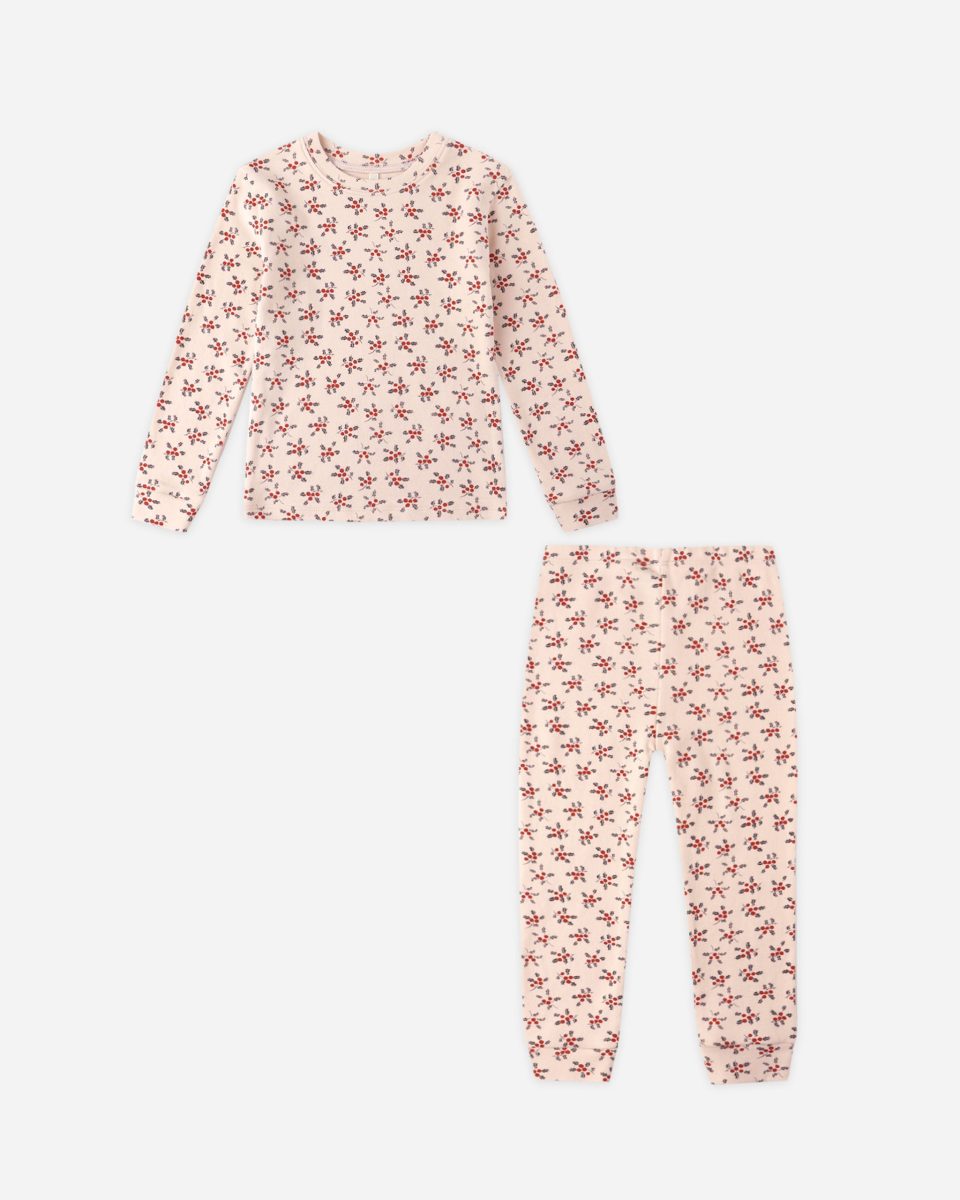 Organic Long Sleeve Pajama Set || Holly Berry