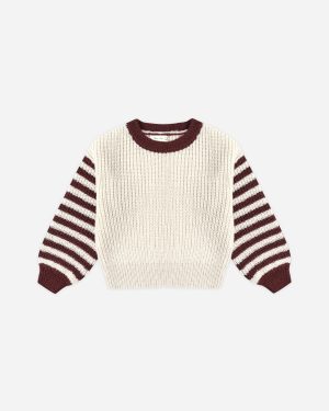 Aspen Sweater || Burgundy Stripe