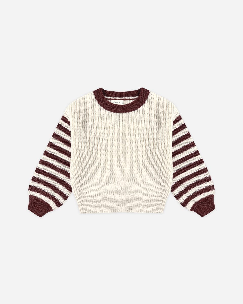 Aspen Sweater || Burgundy Stripe