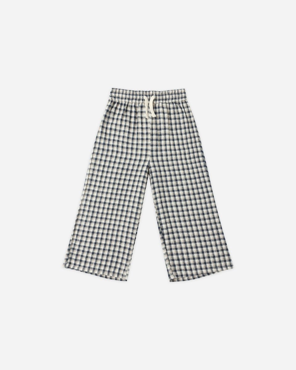 Wide Leg Pant || Navy Check