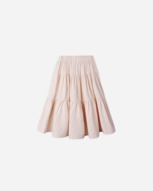Tiered Midi Skirt || Petal Gingham