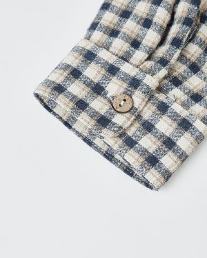 Collared Long Sleeve Shirt || Navy Check