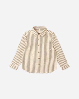 Collared Long Sleeve Shirt || Golden Stripe