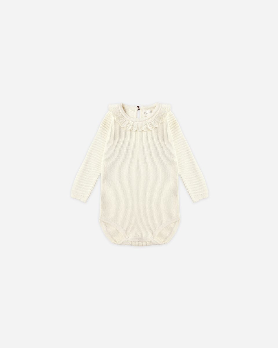 Ruffle Collar Bodysuit || Natural