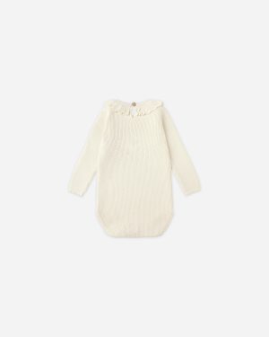 Ruffle Collar Bodysuit || Natural