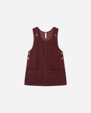 Odette Overall Dress || Burgundy
