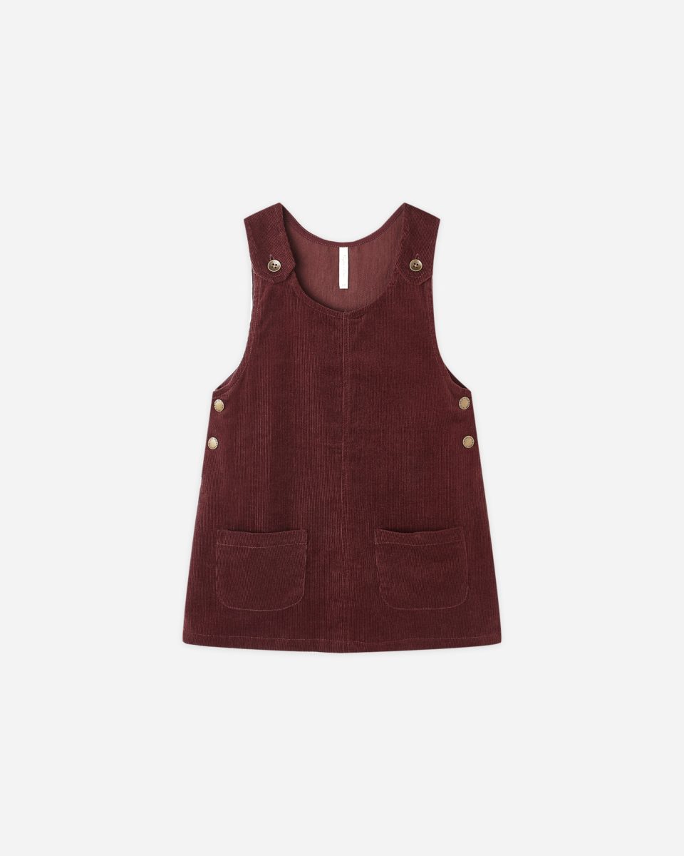 Odette Overall Dress || Burgundy