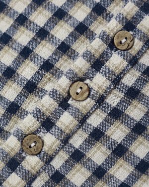 Long Sleeve Woven Jumpsuit || Navy Check