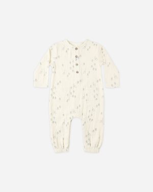 Long Sleeve Woven Jumpsuit || Woods