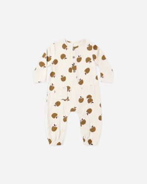 Long Sleeve Woven Jumpsuit || Golden Apples