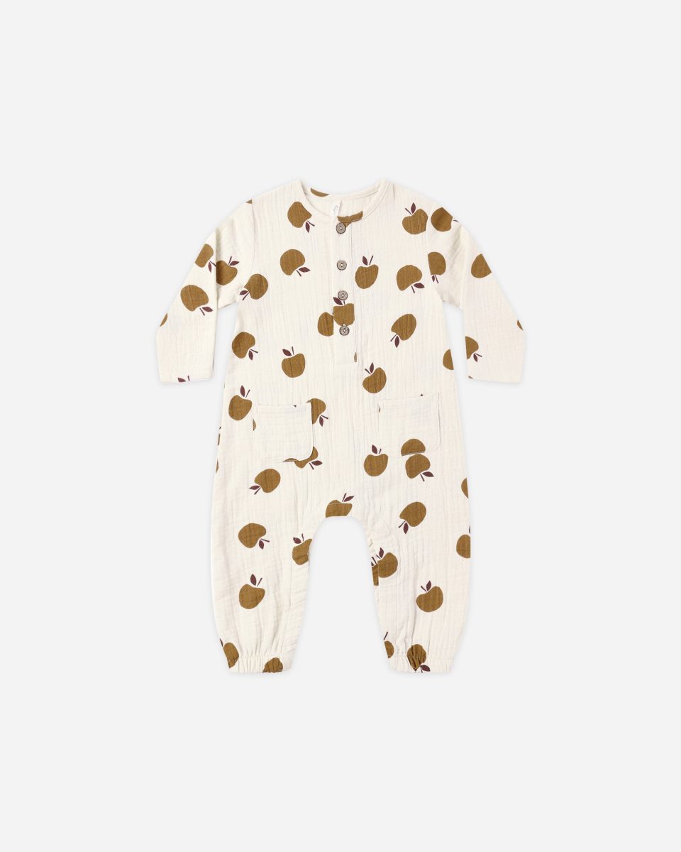 Long Sleeve Woven Jumpsuit || Golden Apples