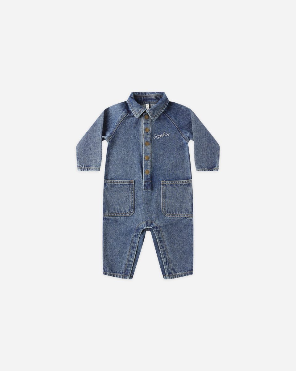 Collared Baby Jumpsuit || Indigo Denim
