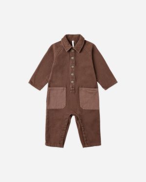 Collared Baby Jumpsuit || Brown