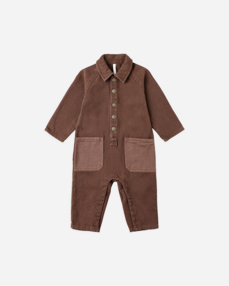 Collared Baby Jumpsuit || Brown
