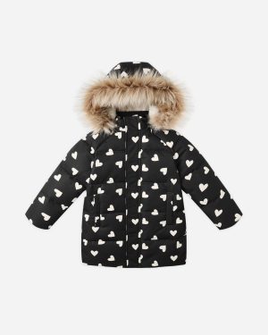 Long Down Puffer Jacket || Hearts