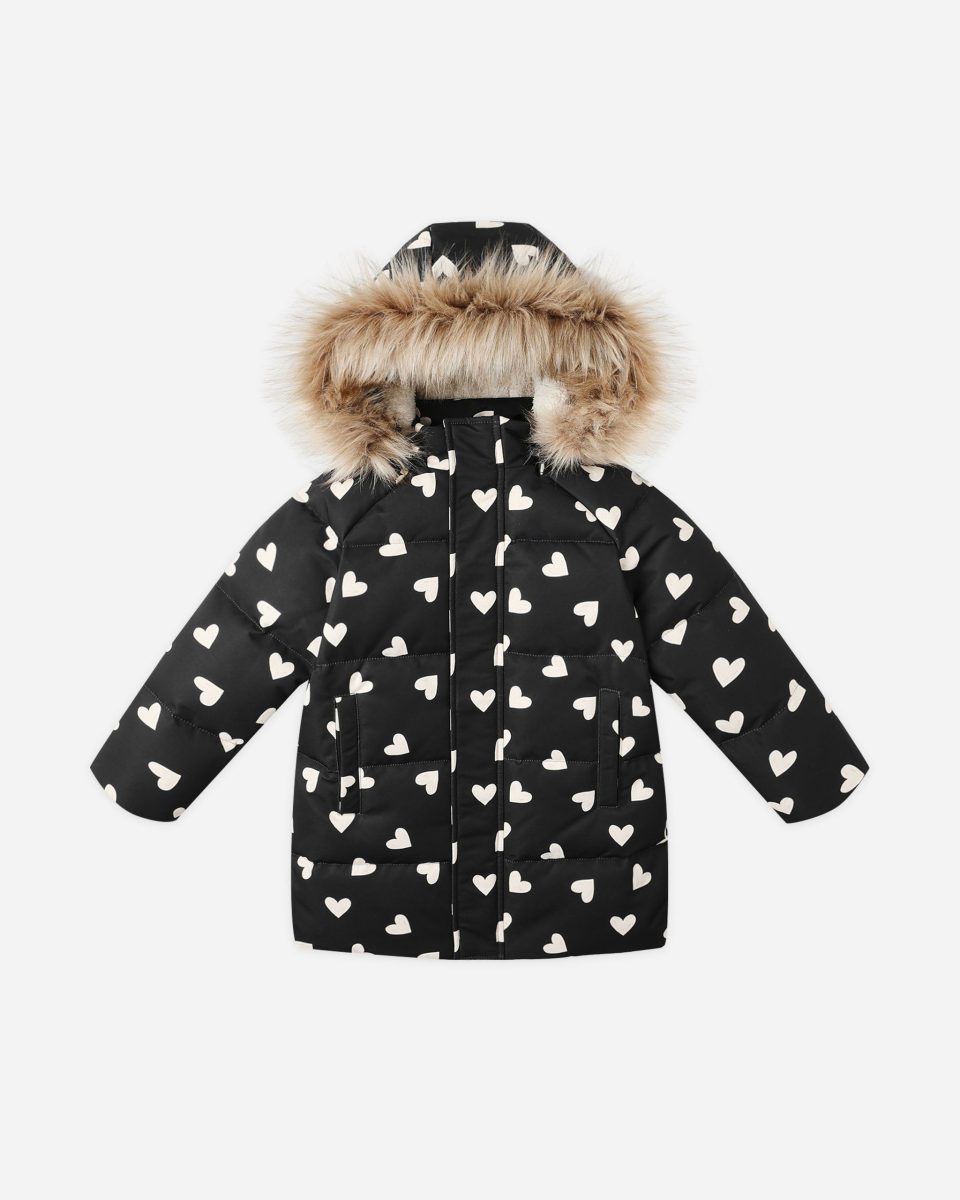 Long Down Puffer Jacket || Hearts