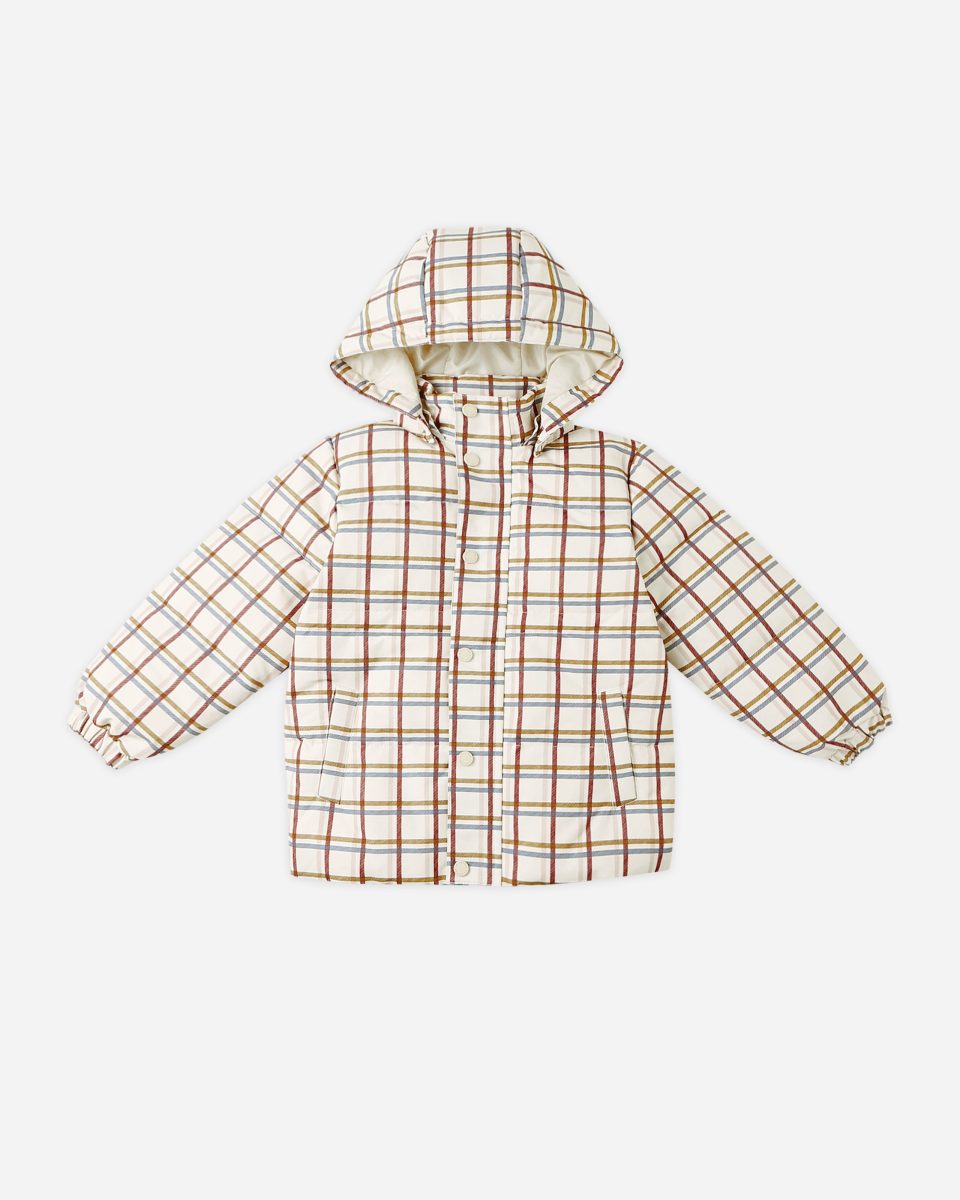 Puffer Jacket || Multi-Plaid