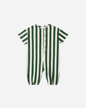 Hayes Jumpsuit || Green Stripe