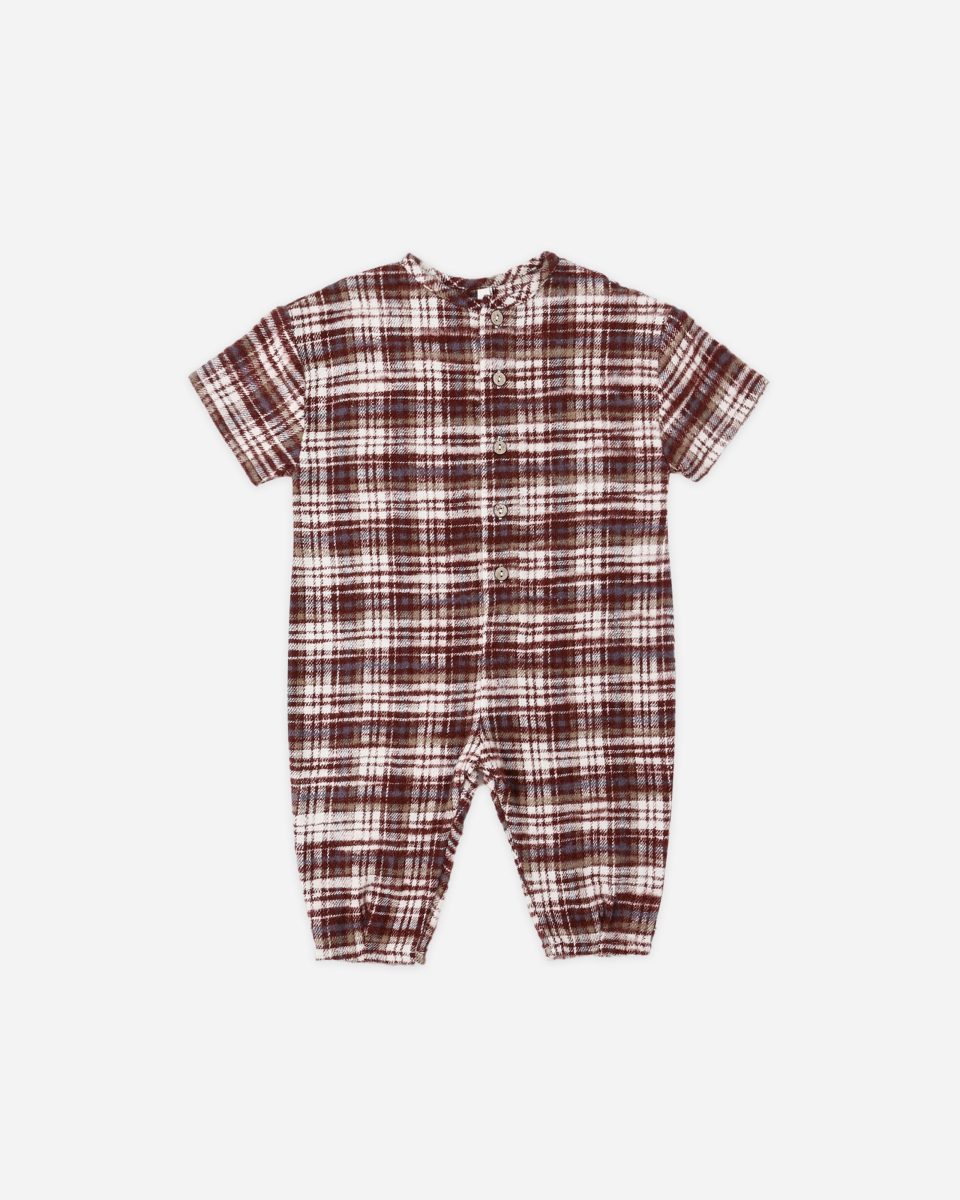 Hayes Jumpsuit || Burgundy Plaid