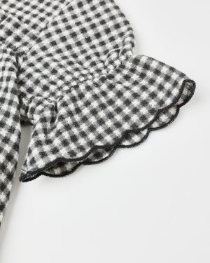 Francie Blouse || Black Gingham