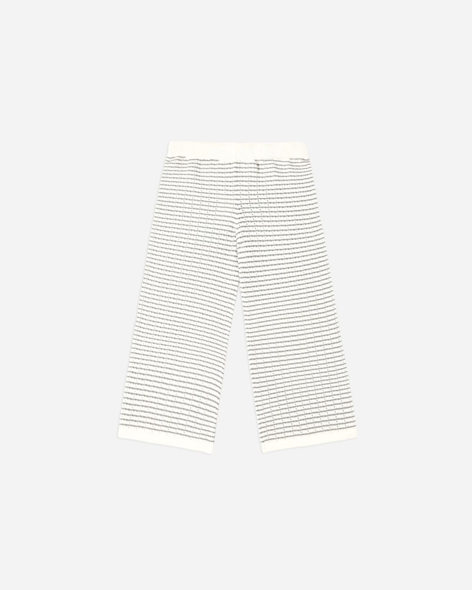 Knit Wide Leg Pant || Dusty Blue Stripe