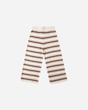 Knit Wide Leg Pant || Autumn Stripe