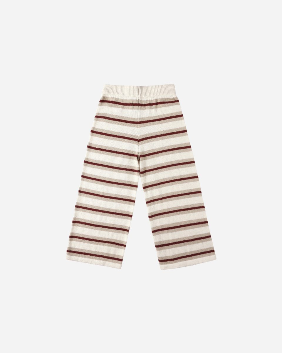 Knit Wide Leg Pant || Autumn Stripe
