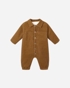 Cord Baby Jumpsuit || Golden