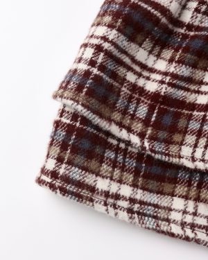 Tiered Mini Skirt || Burgundy Plaid