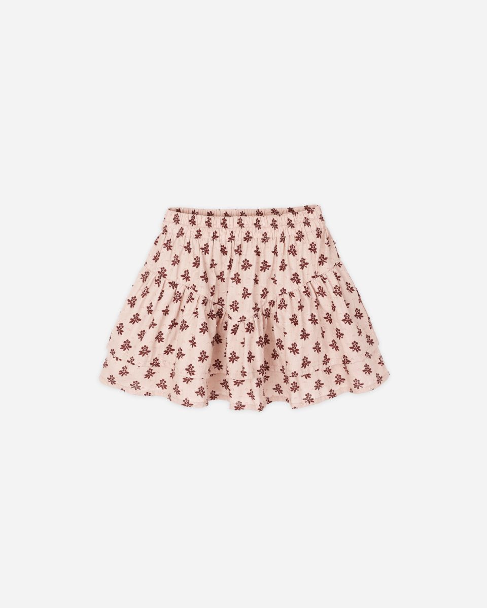 Tiered Mini Skirt || Blush Fleur