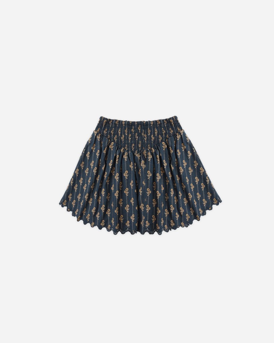 Smocked V Mini Skirt || Vintage Bloom