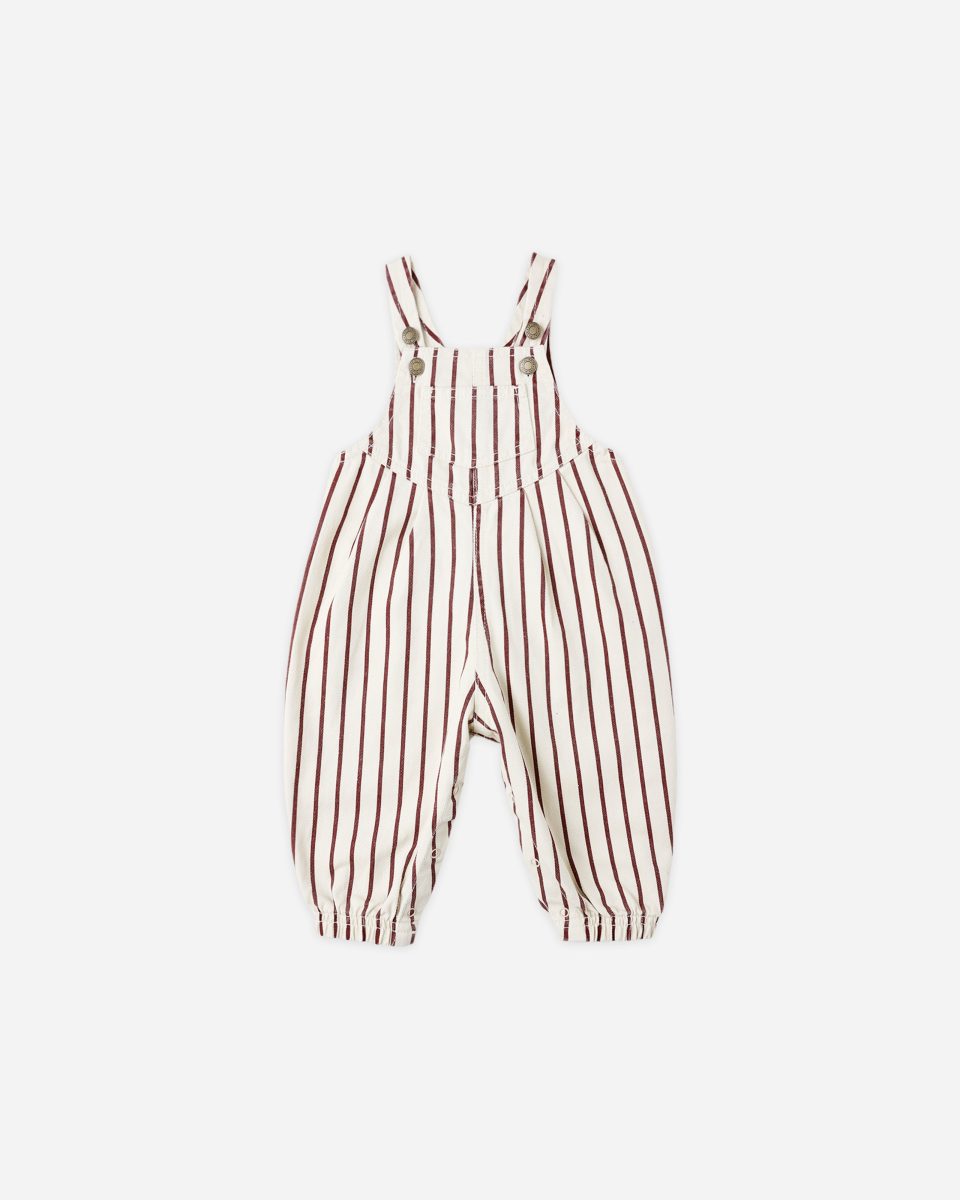 Vintage Overall || Burgundy Stripe