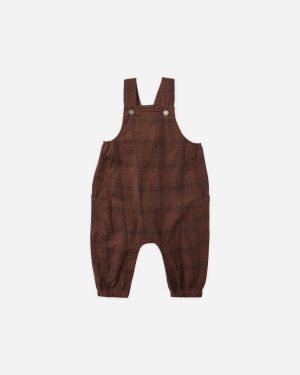 Cargo Baby Overall || Brown Plaid