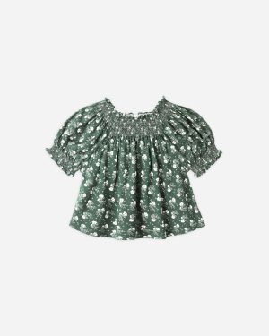 Ada Blouse || Green Ditsy