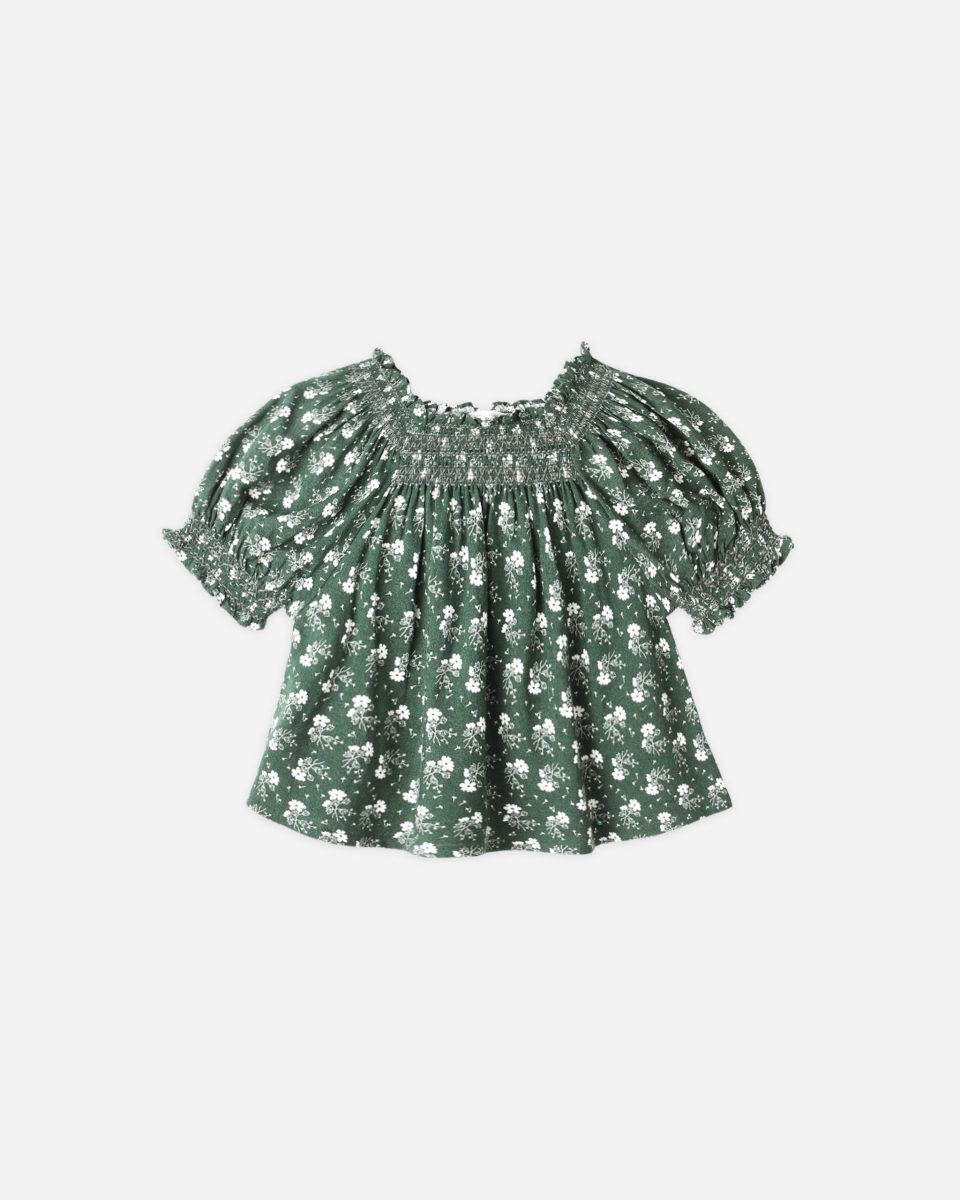 Ada Blouse || Green Ditsy