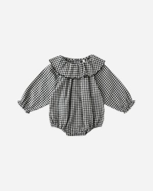 Colette Romper || Black Gingham