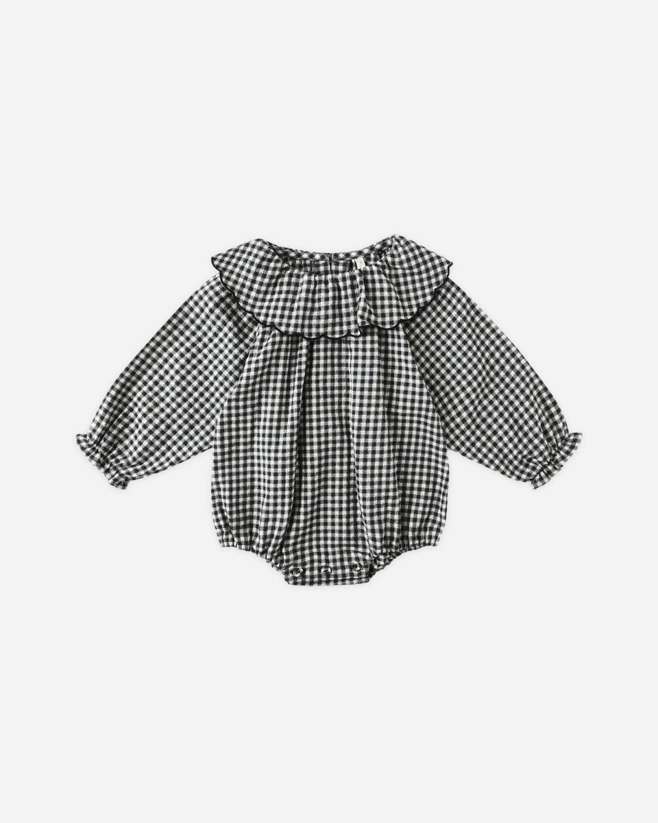 Colette Romper || Black Gingham