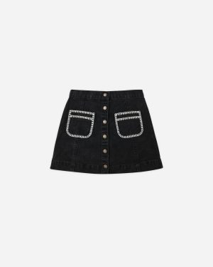 Denver Mini Skirt || Washed Black