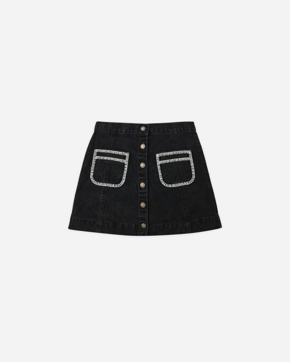Denver Mini Skirt || Washed Black