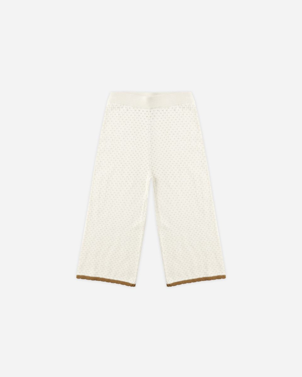 Pointelle Knit Pant || Natural