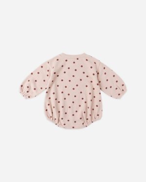 Spongey Knit Romper || Polka Dots