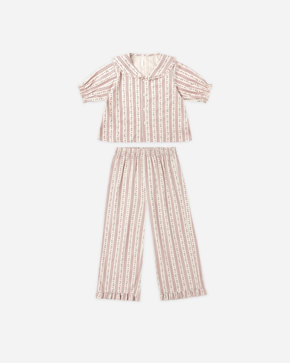 Ruffle Pajamas || Candy Cane Stripe