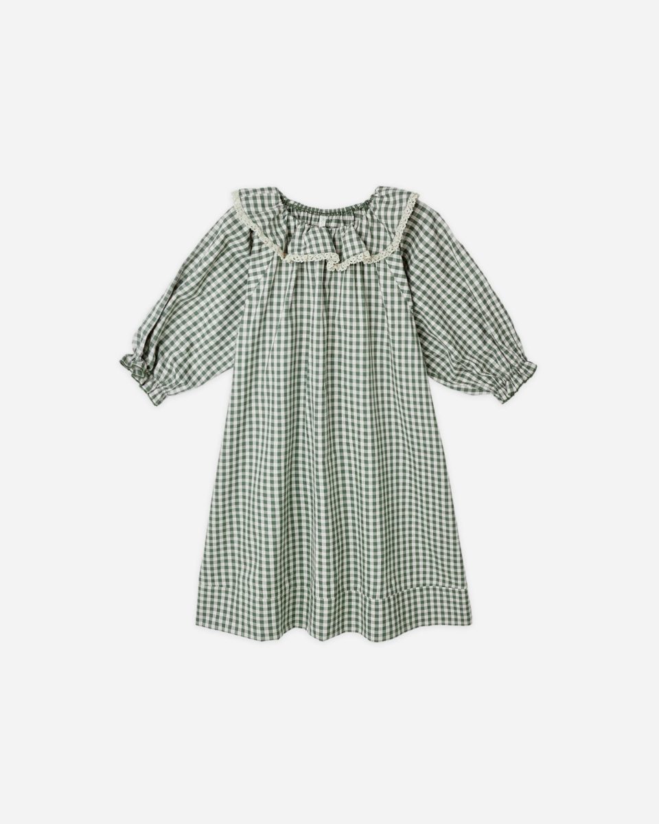 Girl's Nightgown || Evergreen Gingham
