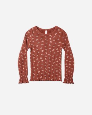 Ribbed Long Sleeve Top || Ruby Ditsy
